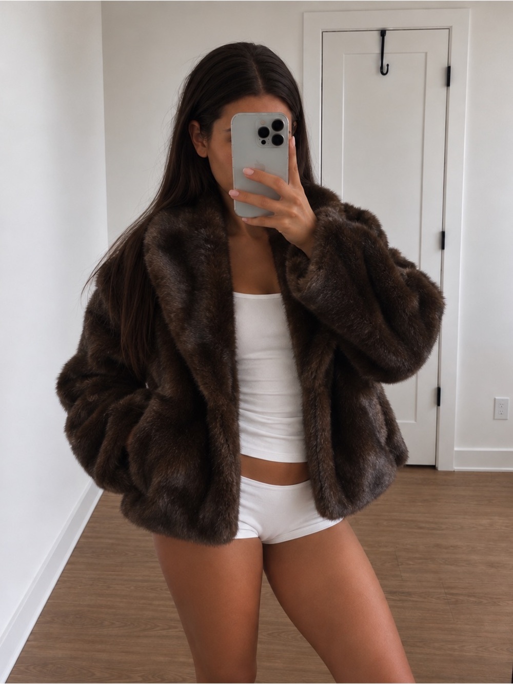 Vintage Mossimo Brown Faux Fur Jacket